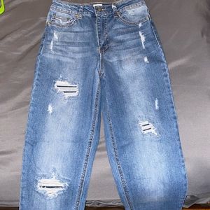 Destressed jeans